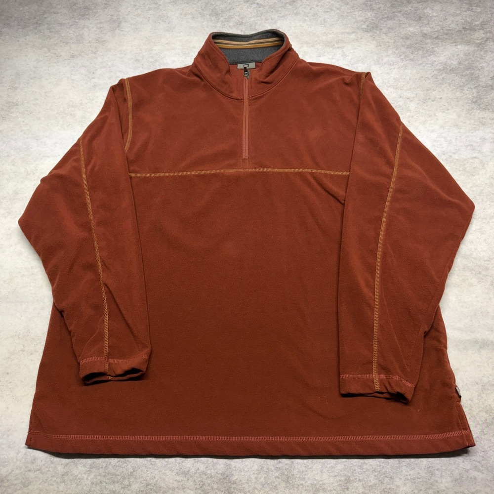 REI Mens XL Burnt Orange Fleece Quarter Zip Pullover Vintage Y2K Gorpcore Rust